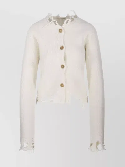 Haikure Jill Knitwear Distressed Detailing In White