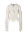 Haikure Cropped Long-sleeve Sweater In White