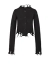 Haikure Jill Sweater With Long Sleeves And Distressed Edges In Brown