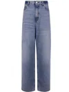 Haikure Men Wide Leg Denim Trousers In Blue Aqua