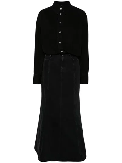 Haikure Jos Denim Maxi Dress In Black