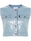 Haikure Judy Sequined Denim Gilet In Blue