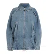 Haikure June Zip-front Denim Jacket In Blue