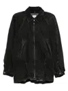 Haikure Zip-front Denim Jacket In Black