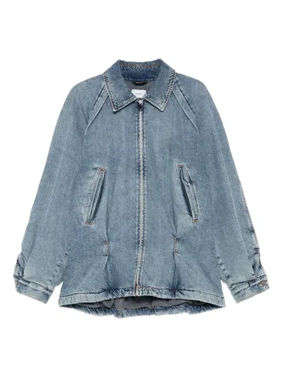 Haikure June Zip-front Denim Jacket In Blue