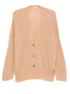 Haikure Ribbed Cardigan In Pink