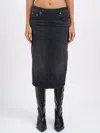 Haikure Kim Authentic Black Wash Denim Skirt In Blue