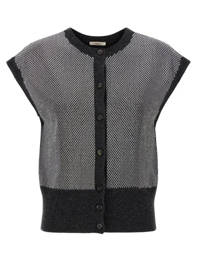 Haikure Button Vest In Black