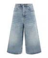 Haikure Knee-length Denim Shorts In Gray