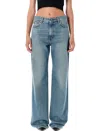 Haikure Korea Rigid Mid-rise Flared-leg Jeans In Blue