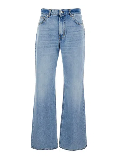 Haikure 'korea' Blue Jeans With High Waist And Logo Patch On The Reari N Denim Woman