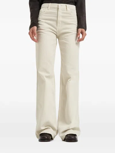 Haikure Korea Corduroy Flared Trousers In Neutral
