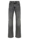 Haikure 'korea' Grey Jeans With Faded Effect And Logo Patch On The Back In Gray