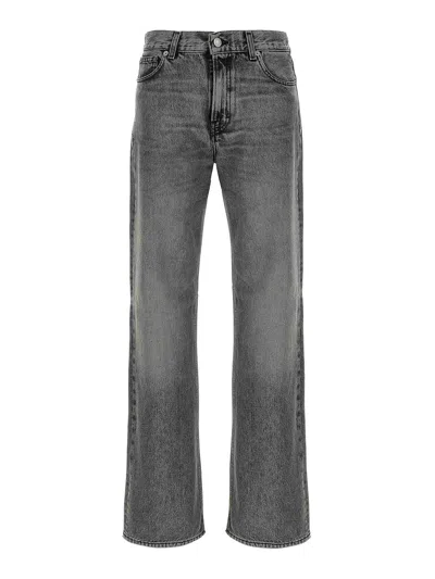 Haikure Korea Flanel Grey Jeans In Gray