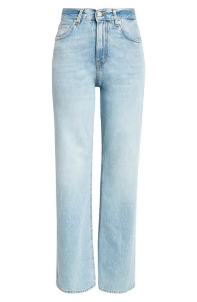 Haikure Korea High Waist Straight Leg Jeans In Blue Aqua