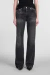 Haikure 'korea' Grey Jeans With Faded Effect And Logo Patch On The Back In Black