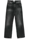 Haikure 'korea' Grey Jeans With Faded Effect And Logo Patch On The Back In Cotton Woman In Black