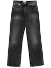 Haikure 'korea' Grey Jeans With Faded Effect And Logo Patch On The Back In Black
