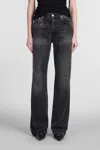 Haikure 'korea' Grey Jeans With Faded Effect And Logo Patch On The Back In Black