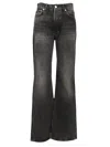 Haikure 'korea' Grey Jeans With Faded Effect And Logo Patch On The Back In Black
