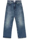 Haikure Korea Blue Washed Jeans In Blue
