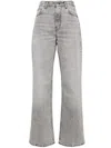 Haikure Straight Leg Trousers With Belt Loops In Grey