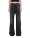 Haikure 'korea' Grey Jeans With Faded Effect And Logo Patch On The Back In Cotton Woman In Gray