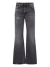 Haikure 'korea' Grey Jeans With Faded Effect And Logo Patch On The Back In Black  