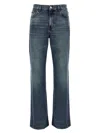 Haikure Korea Blue Washed Jeans In Blue