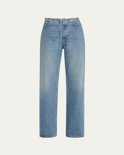 Haikure Korea Raw Waistband Jeans In Korea Wb Mediterranean Blue
