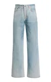 Haikure Korea Rigid Mid-rise Flared-leg Jeans In Blue