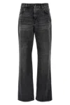 Haikure 'korea' Grey Jeans With Faded Effect And Logo Patch On The Back In Black