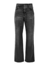 Haikure 'korea' Grey Jeans With Faded Effect And Logo Patch On The Back