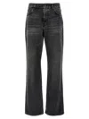 Haikure 'korea' Grey Jeans With Faded Effect And Logo Patch On The Back In Black