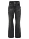 Haikure 'korea' Grey Jeans With Faded Effect And Logo Patch On The Back In Black