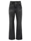 Haikure 'korea' Grey Jeans With Faded Effect And Logo Patch On The Back In Black