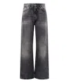 Haikure 'korea' Grey Jeans With Faded Effect And Logo Patch On The Back In Black