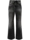 Haikure 'korea' Grey Jeans With Faded Effect And Logo Patch On The Back In Black