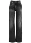 Haikure 'korea' Grey Jeans With Faded Effect And Logo Patch On The Back In Black