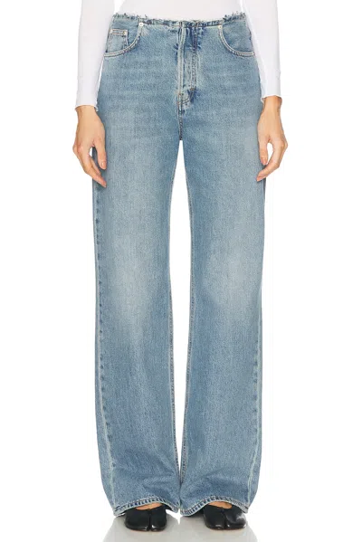 Haikure 'korea' Blue Jeans With High Waist And Logo Patch On The Reari N Denim Woman
