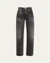 Haikure 'korea' Grey Jeans With Faded Effect And Logo Patch On The Back In Korea Spider Black