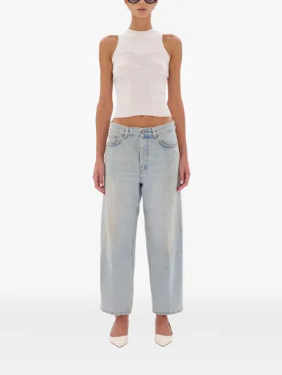 Haikure Korea Wide-leg Jeans In Blue