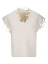 Haikure Distressed Sleeveless Sweater In Neutral