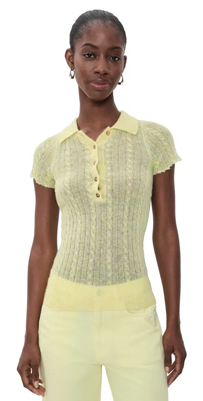 Haikure Laurie Knit Top Lime In Yellow