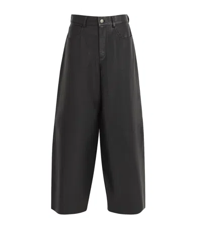 Haikure Leather Bethany Wide-leg Trousers In Black