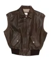 Haikure Val Leather Gilet In Brown