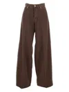 Haikure Wide-leg High Waist Trousers In Brown