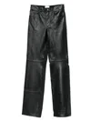 Haikure Leather And Denim Straight Leg Trousers In Black