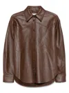 Haikure Leather Shirt In Brown