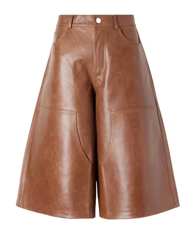 Haikure Leather Wide-leg Shorts In No